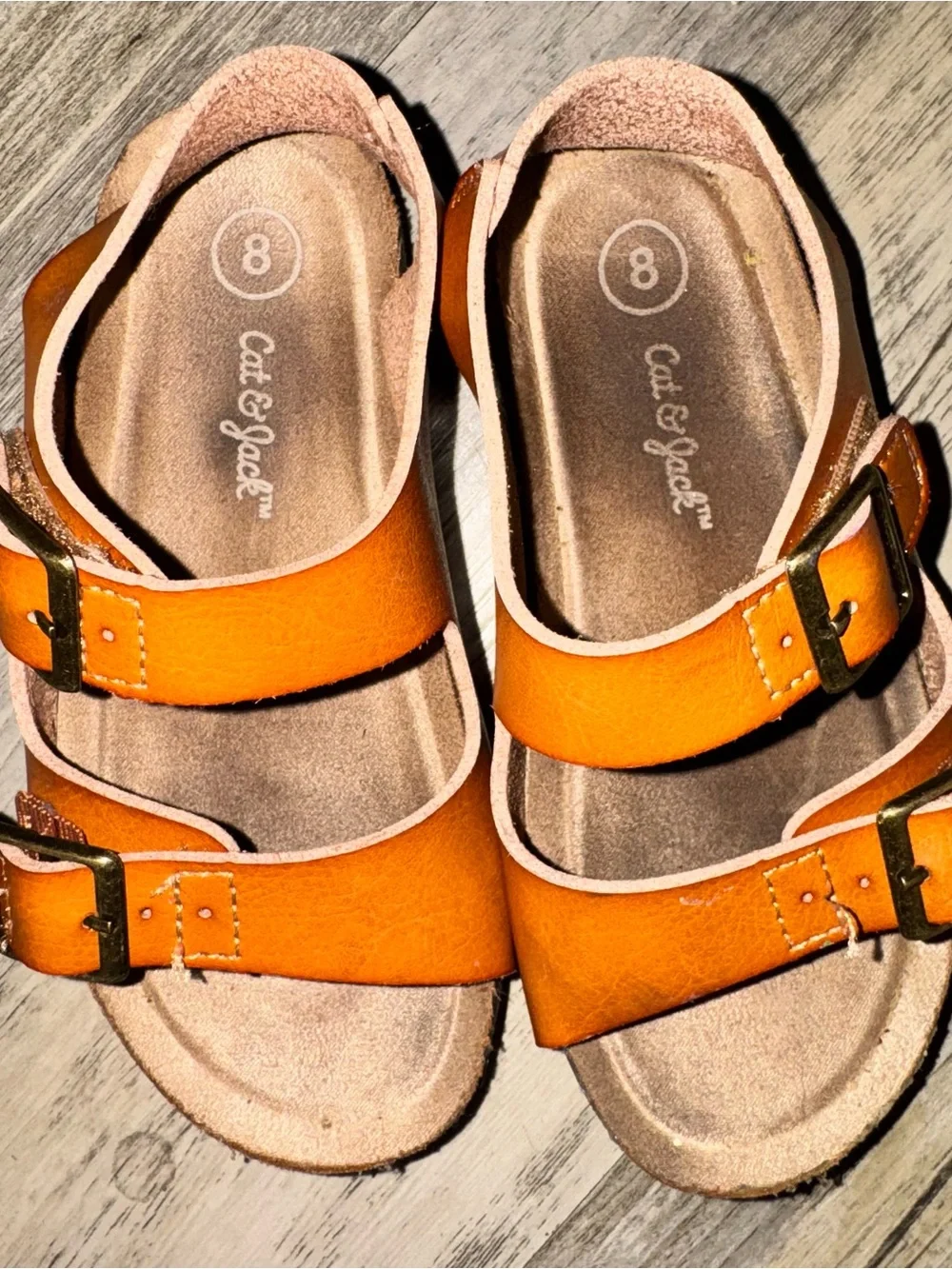 Cat & Jack Orange Double-Buckle Kids Sandals